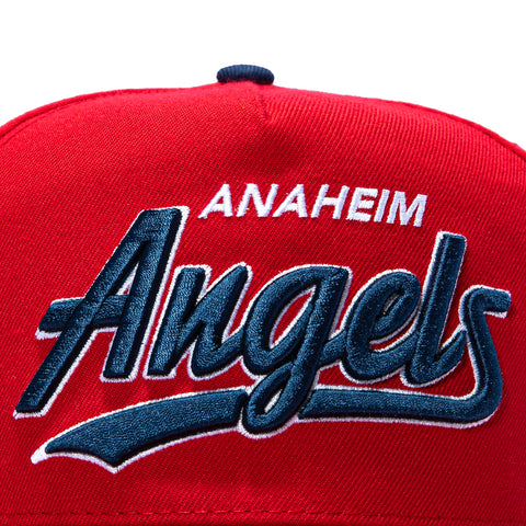 47 Brand Hitch Tailsweep Los Angeles Angels 40th Anniversary Patch Script Snapback Hat - Red 47 Brand