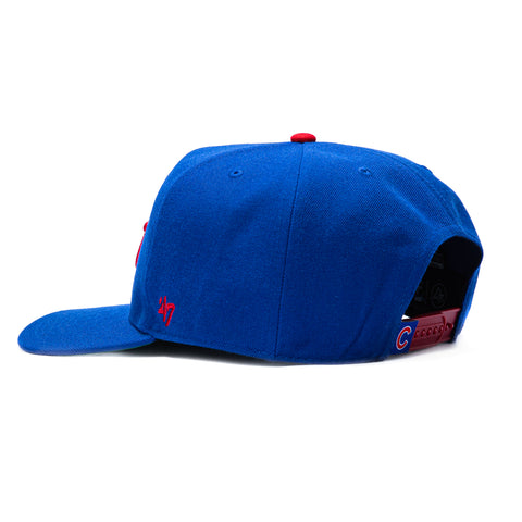 47 Brand Hitch Tailsweep Chicago Cubs Wrigley Field Patch Script Snapback Hat - Royal 47 Brand