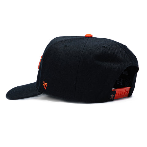 47 Brand Hitch Tailsweep Houston Astros 45th Anniversary Patch Script Snapback Hat - Black 47 Brand