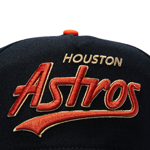 47 Brand Hitch Tailsweep Houston Astros 45th Anniversary Patch Script Snapback Hat - Black 47 Brand