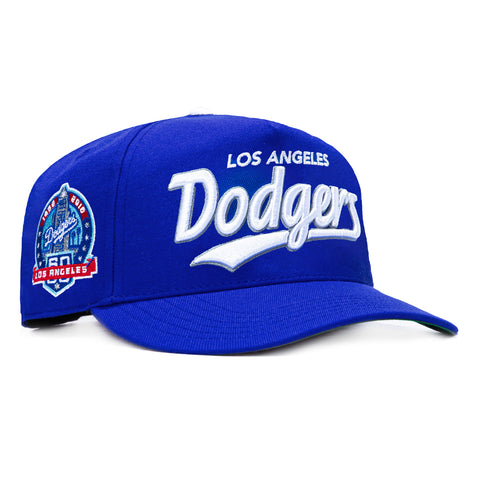 47 Brand Hitch Tailsweep Los Angeles Dodgers 60th Anniversary Patch Script Snapback Hat - Royal 47 Brand