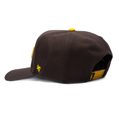 47 Brand Hitch Tailsweep San Diego Padres San Diego Stadium Patch Script Snapback Hat - Brown 47 Brand