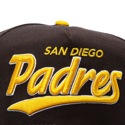 47 Brand Hitch Tailsweep San Diego Padres San Diego Stadium Patch Script Snapback Hat - Brown 47 Brand