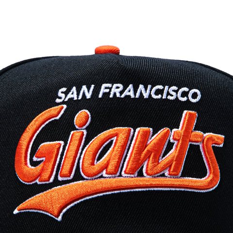 47 Brand Hitch Tailsweep San Francisco Giants 50th Anniversary Patch Script Snapback Hat - Black 47 Brand