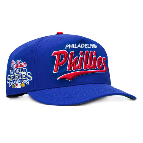 47 Brand Hitch Tailsweep Philadelphia Phillies 2008 World Series Champions Patch Script Snapback Hat - Royal 47 Brand