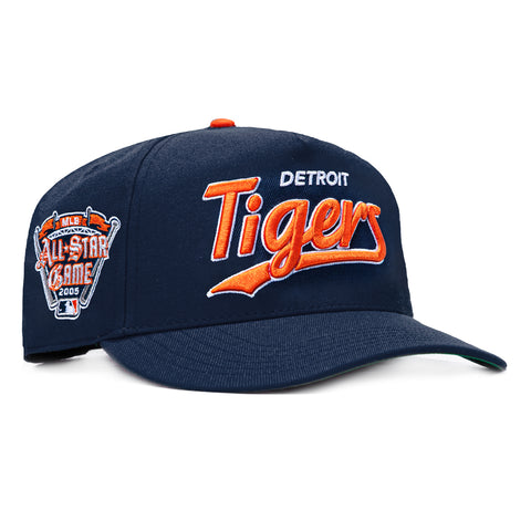 47 Brand Hitch Tailsweep Detroit Tigers 2005 All Star Game Patch Script Snapback Hat - Navy 47 Brand