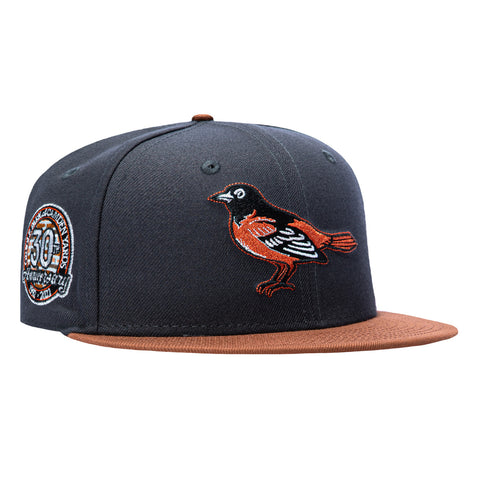 New Era 59Fifty Baltimore Orioles 30th Anniversary Patch 1998 Hat - Graphite, Brown