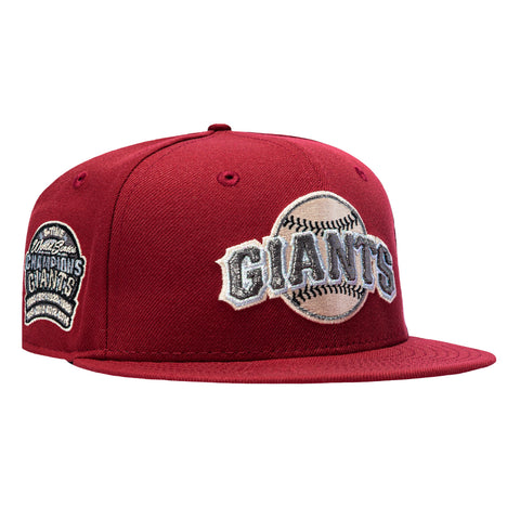 New Era 59Fifty San Francisco Giants 8x World Series Champions Patch Logo Hat - Brick, Grey, Ivory