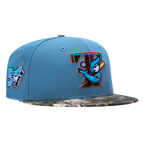 New Era 59Fifty APX Realtree Toronto Blue Jays 50th Anniversary Patch 2003 Hat - Indigo, Realtree New Era