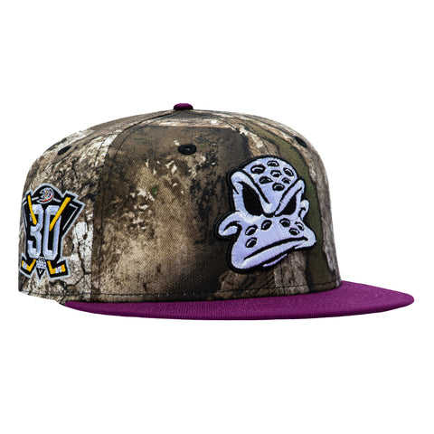 New Era 59Fifty APX Realtree Anaheim Ducks 30th Anniversary Patch Mask Hat - Realtree, Plum New Era