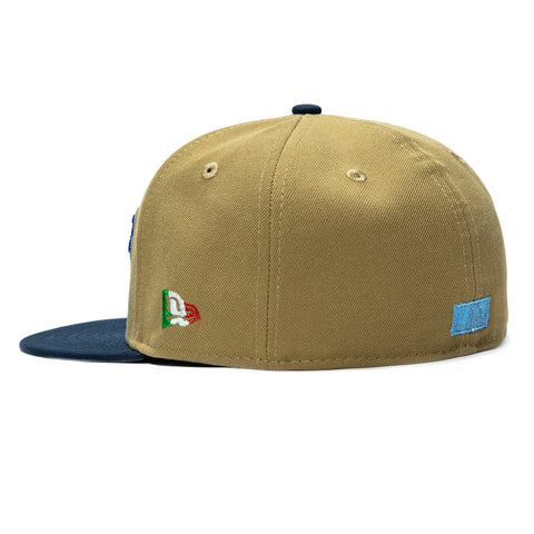 New Era 59Fifty Hoy Se Bebe Pack Milwaukee Brewers 2002 All Star Game Patch Cerveceros Hat - Gold, Navy New Era