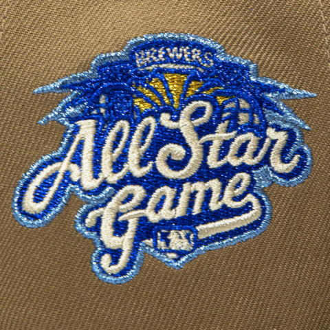 New Era 59Fifty Hoy Se Bebe Pack Milwaukee Brewers 2002 All Star Game Patch Cerveceros Hat - Gold, Navy New Era