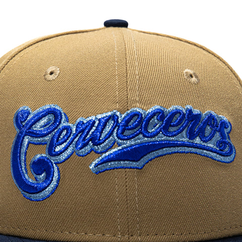 New Era 59Fifty Hoy Se Bebe Pack Milwaukee Brewers 2002 All Star Game Patch Cerveceros Hat - Gold, Navy New Era