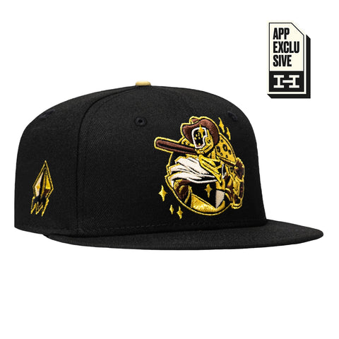 New Era 59Fifty Hoy Se Bebe Pack Sugar Land Space Cowboys Logo Patch Hat - Black, Metallic Gold New Era