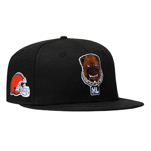 New Era 59Fifty Cleveland Browns Helmet Patch XL Dog Hat - Black New Era