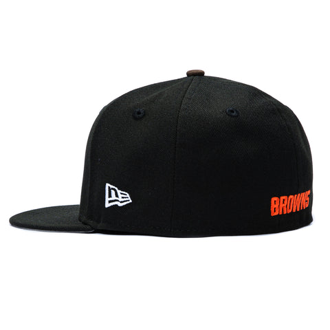 New Era 59Fifty Cleveland Browns Helmet Patch XL Dog Hat - Black New Era