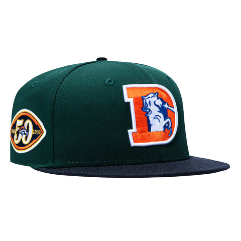 New Era 59Fifty Denver Broncos 50th Anniversary Patch Hat - Green, Navy New Era