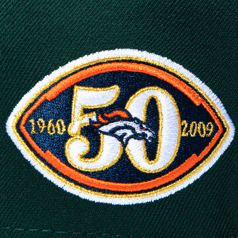 New Era 59Fifty Denver Broncos 50th Anniversary Patch Hat - Green, Navy New Era