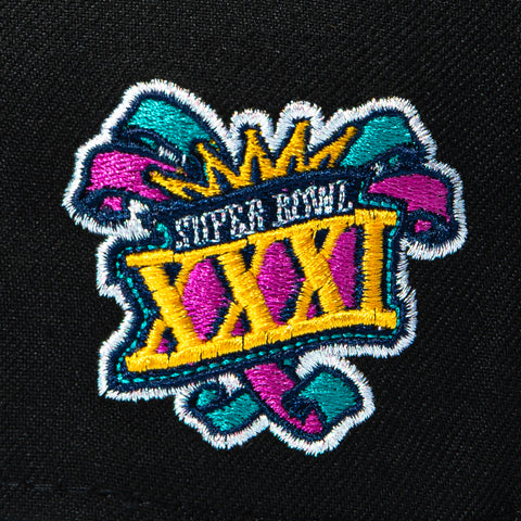 New Era 59Fifty Green Bay Packers 1997 Super Bowl Patch Hat - Black, Purple New Era