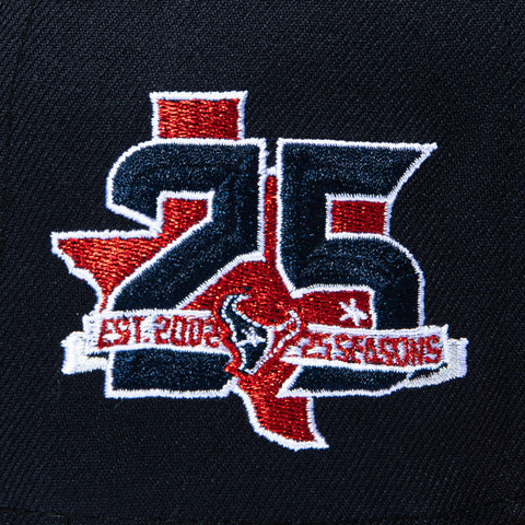 New Era 59Fifty Houston Texans 25th Anniversary Patch T Hat - Navy, Red New Era