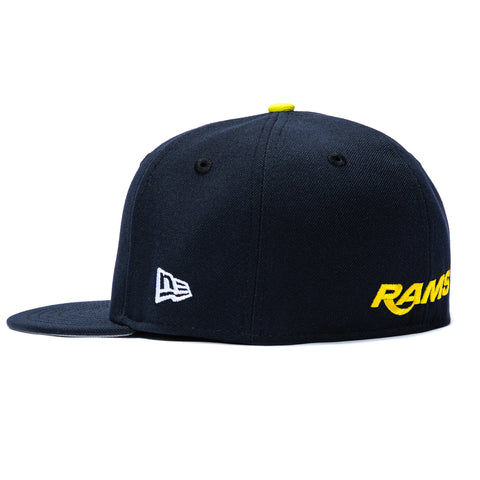 New Era 59Fifty Los Angeles Rams Logo Patch R Hat - Navy, Royal, Yellow New Era