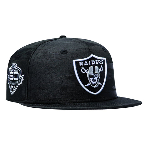 New Era 59Fifty Las Vegas Raiders 50th Anniversary Patch Hat - Black Camo New Era