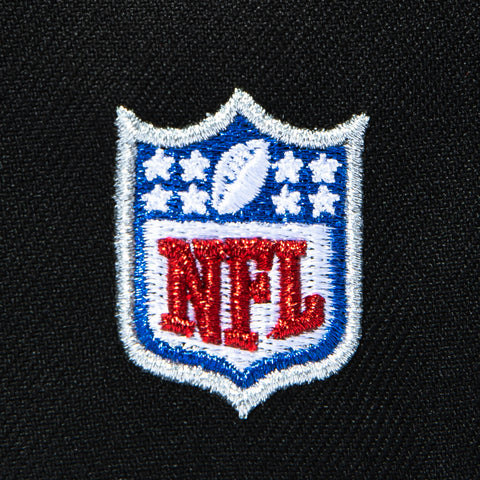 New Era 59Fifty Las Vegas Raiders NFL Logo Patch Shield Hat - Black, Metallic Silver New Era