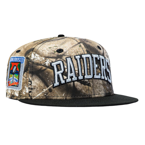 New Era 59Fifty Las Vegas Raiders 1977 Super Bowl Patch Arch Hat - Realtree APX, Black New Era