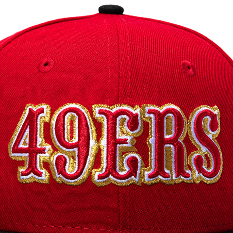 New Era 59Fifty San Francisco 49ers 80th Anniversary Patch Word Hat - Red, Black New Era