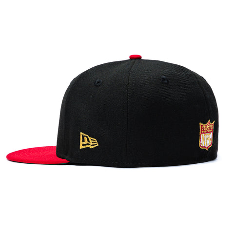 New Era 59Fifty San Francisco 49ers 80th Anniversary Patch 1965 Hat - Black, Red New Era