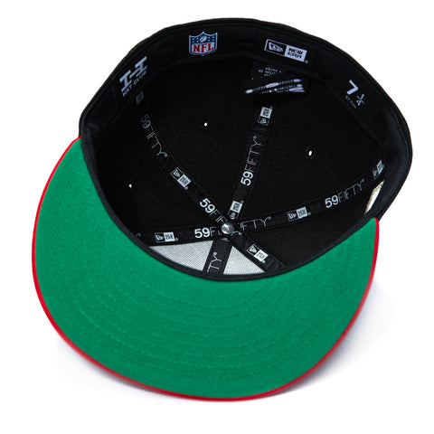 New Era 59Fifty San Francisco 49ers 80th Anniversary Patch 1965 Hat - Black, Red New Era