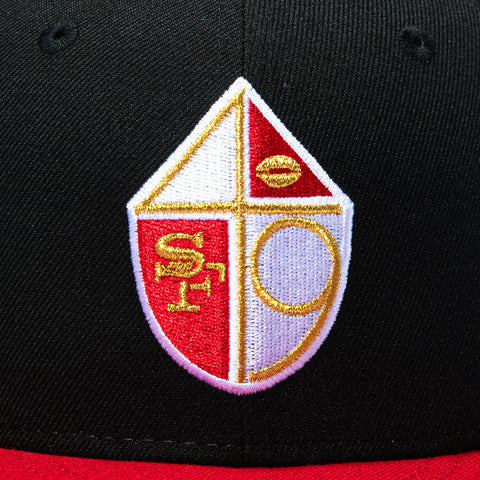 New Era 59Fifty San Francisco 49ers 80th Anniversary Patch 1965 Hat - Black, Red New Era