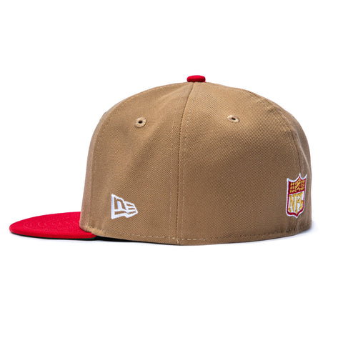 New Era 59Fifty San Francisco 49ers 80th Anniversary Patch Hat - Khaki, Red New Era