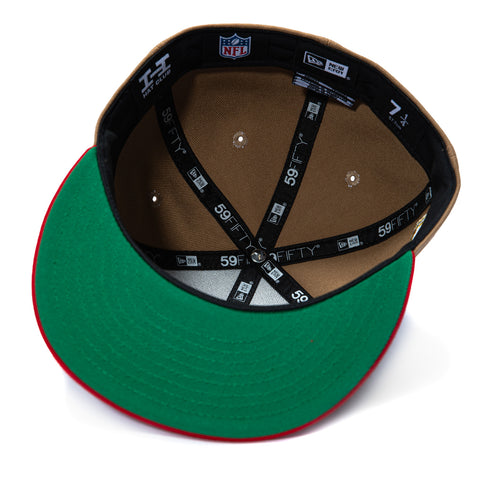 New Era 59Fifty San Francisco 49ers 80th Anniversary Patch Hat - Khaki, Red New Era