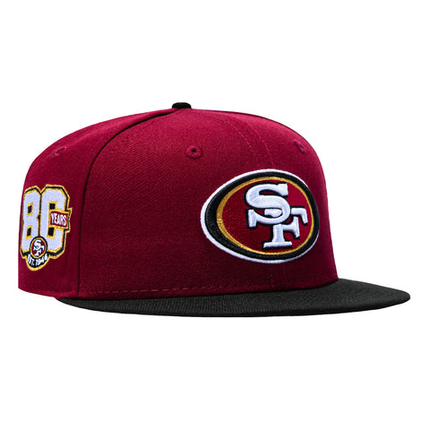New Era 59Fifty San Francisco 49ers 80th Anniversary Patch Hat - Cardinal, Black New Era