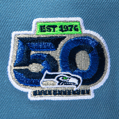 New Era 59Fifty Seattle Seahawks 50th Anniversary Patch Hat - Indigo, Navy New Era