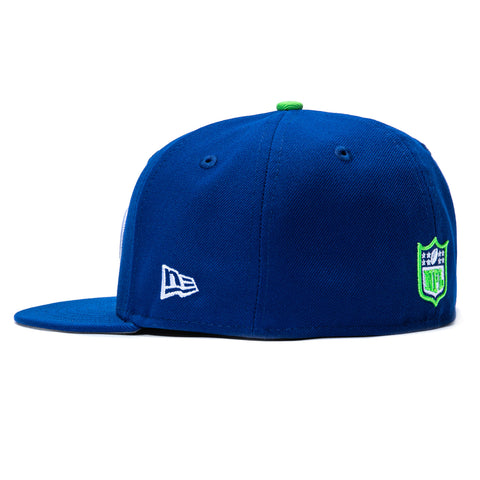 New Era 59Fifty Seattle Seahawks 50th Anniversary Patch Hat - Royal, Light Green New Era