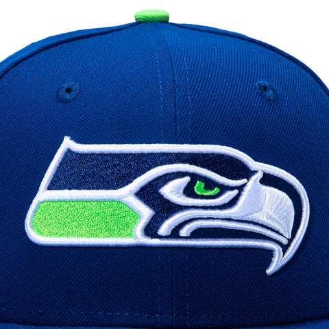 New Era 59Fifty Seattle Seahawks 50th Anniversary Patch Hat - Royal, Light Green New Era
