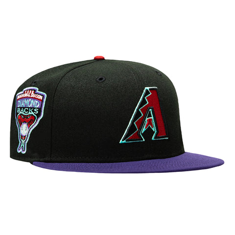 New Era 59Fifty Arizona Diamondbacks Inaugural Patch A Hat - Black, Purple, Sedona Red, Mint New Era
