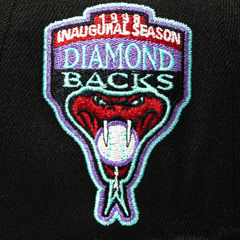 New Era 59Fifty Arizona Diamondbacks Inaugural Patch A Hat - Black, Purple, Sedona Red, Mint New Era