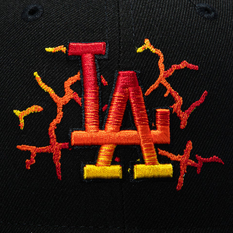 New Era 59Fifty Molten Lava Los Angeles Dodgers Back to Back Champions Patch Hat - Black New Era