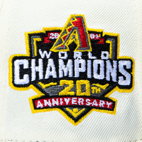 New Era 59Fifty Molten Lava Arizona Diamondbacks 20th Anniversary Patch A Hat - White, Black New Era