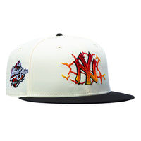 New Era 59Fifty Molten Lava New York Yankees 1998 World Series Patch Hat - White, Black New Era