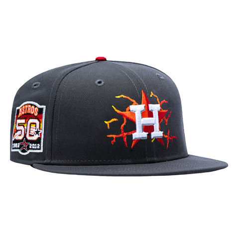 New Era 59Fifty Molten Lava Houston Astros 50th Anniversary Patch Hat - Graphite