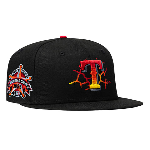 New Era 59Fifty Molten Lava Texas Rangers 1995 All Star Game Patch Hat - Black