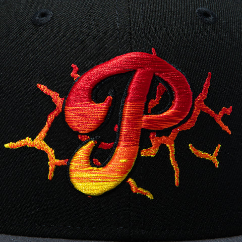 New Era 59Fifty Molten Lava Philadelphia Phillies 2009 World Series Patch Hat - Black, Graphite New Era