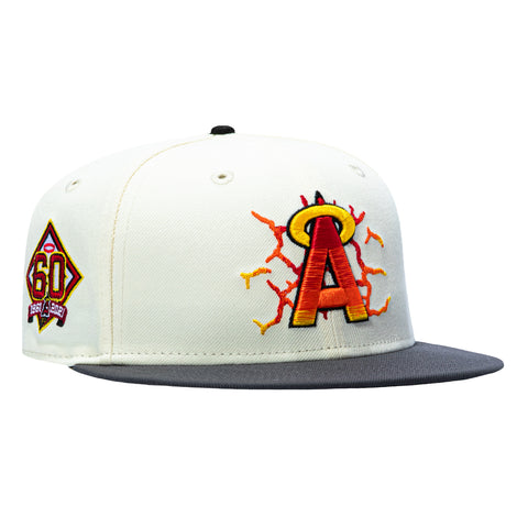 New Era 59Fifty Molten Lava Los Angeles Angels 60th Anniversary Patch Hat - White, Graphite