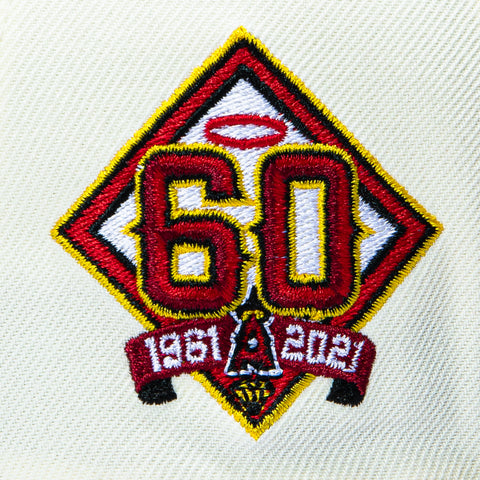 New Era 59Fifty Molten Lava Los Angeles Angels 60th Anniversary Patch Hat - White, Graphite New Era