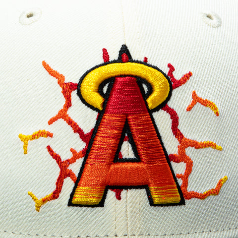 New Era 59Fifty Molten Lava Los Angeles Angels 60th Anniversary Patch Hat - White, Graphite New Era