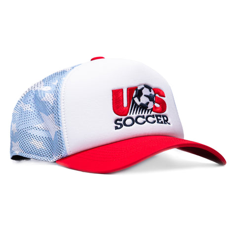 Fan Ink USA Soccer Making History Trucker Snapback Hat -  White, Red, Royal Fan Ink
